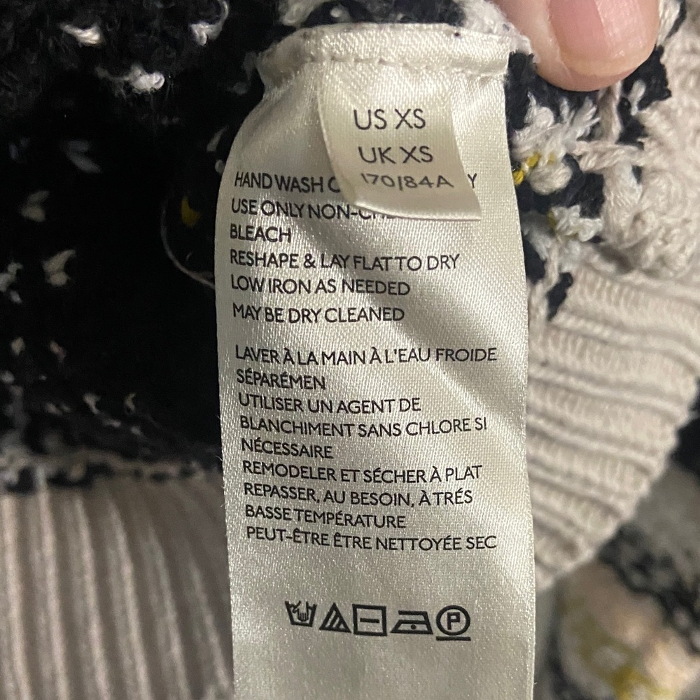 Free People Black, White & Gold Striped Crewneck Sweater - Picture 3 of 5